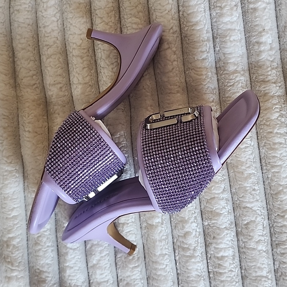 Marc Jacobs Lavender Rhinestone Slides - Picture 3 of 6